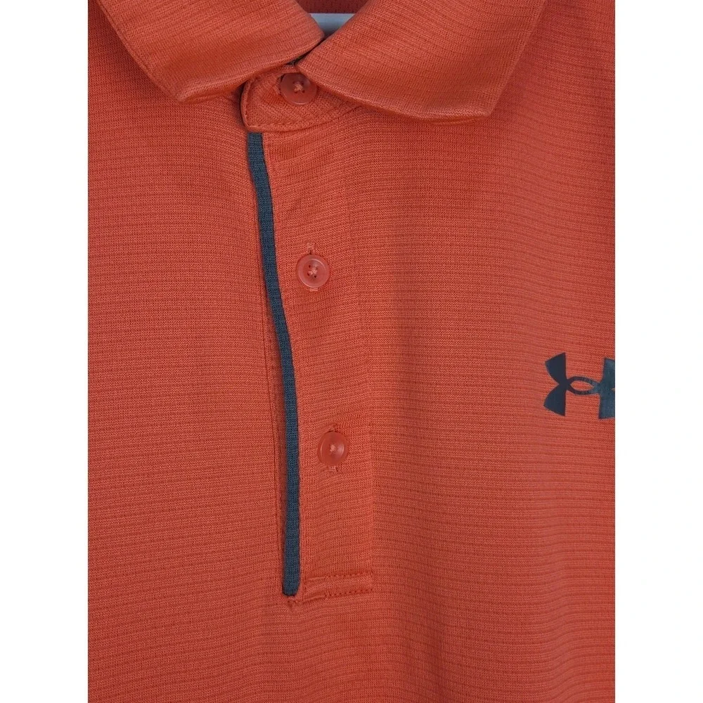 Under Armour Golf Polo Mens XXL Dark Orange Shirt HeatGear Loose‎ Fit Athletic